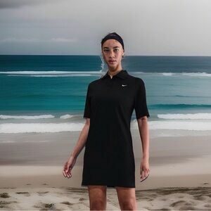 Nike Sportswear Women’s Size Large Short-Sleeve Polo Dress. Black. New with Tag